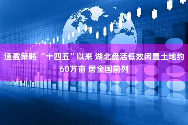 速盈策略 “十四五”以来 湖北盘活低效闲置土地约60万亩 居全国前列